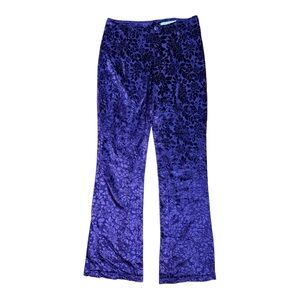 Purple velvet floral pants